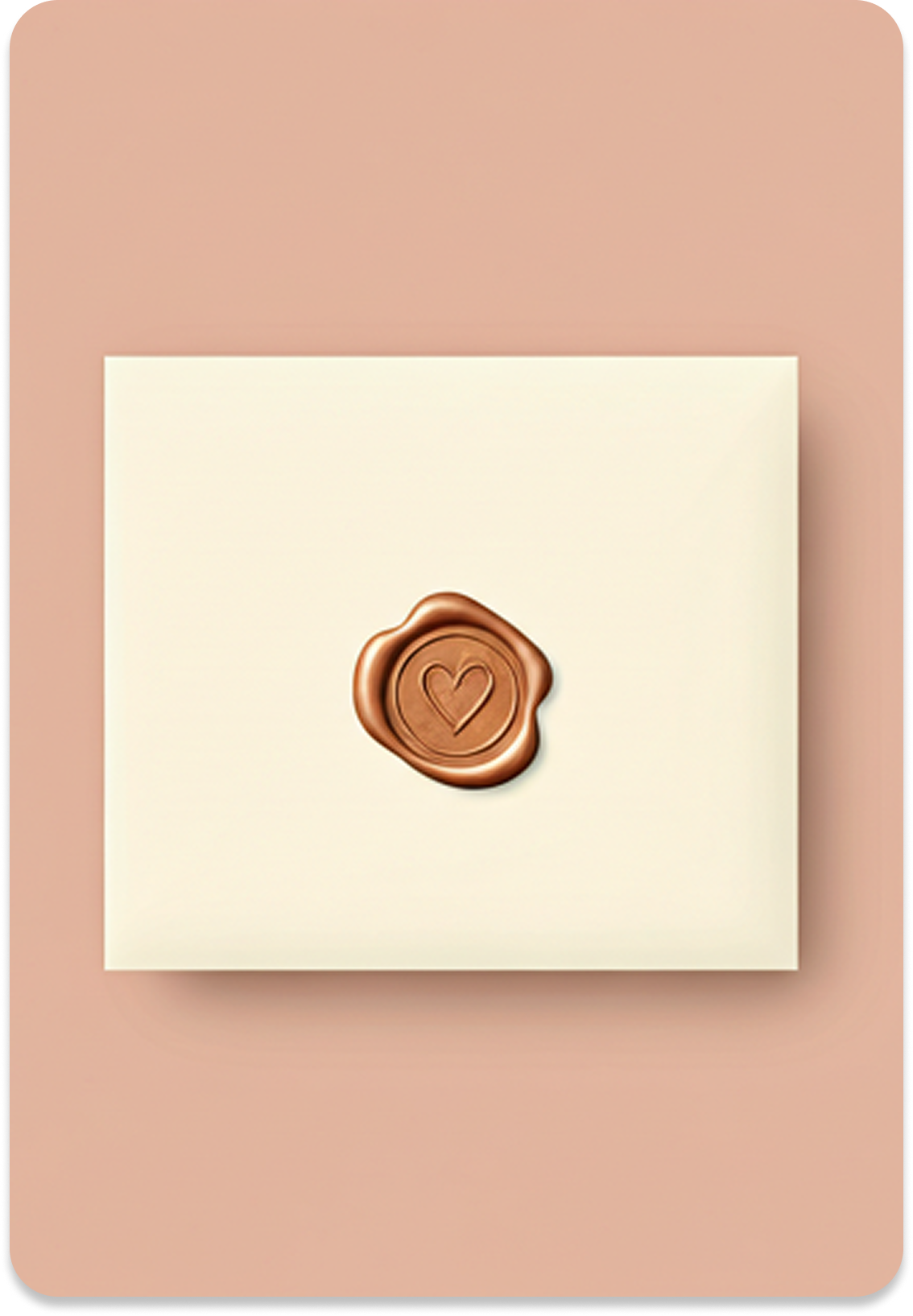 An envelope sealed with a heart wax seal